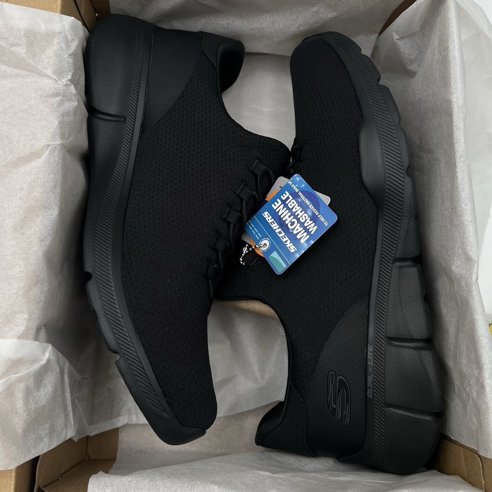 Skechers Equalizer 4.0 Voltis Men's Slip-on Walking Sneaker Size 11 Solid Black - Picture 3 of 12